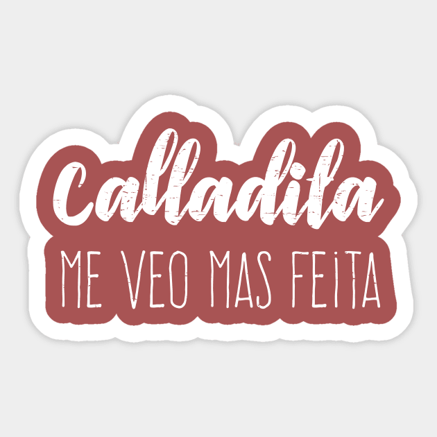 Calladita Me Veo Mas Feita - white letter design Sticker by verde